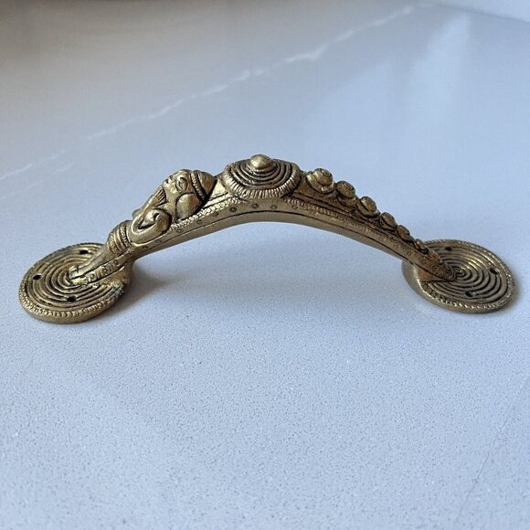 Solid Brass Door Handle Decorative Vintage Artisan Indian Ethnic Handmade - Picture 5 of 7